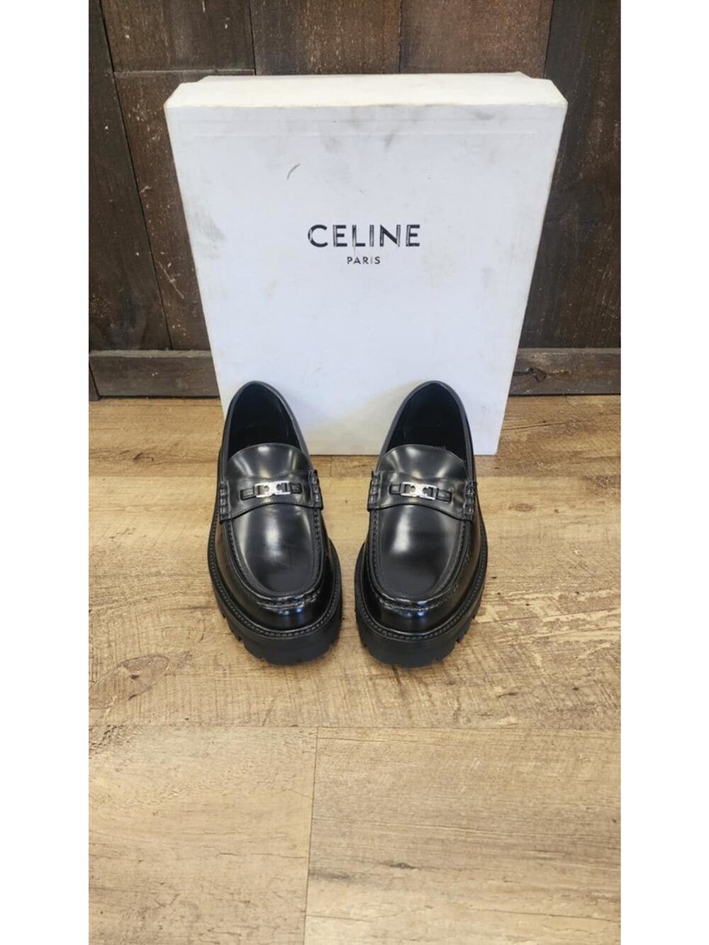 Celine Chunky Triomphe Loafer 30 Black Size 42 - US Size 12 PPSJKI 353471